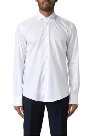 Brian Dales Overhemden, Heren, Wit, M, Katoen, Wit Slim Fit Overhemd