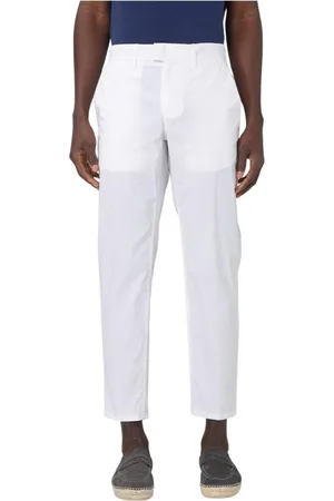 Dondup Broeken, Heren, Wit, W35, Katoen, Veelzijdige katoenen casual broek