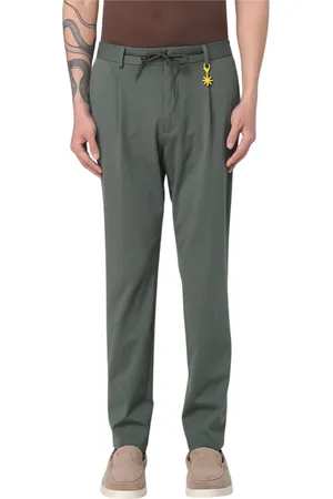 Manuel Ritz Broeken, Heren, Groen, 3Xl, Blauwe Geplooide Trekkoordbroek