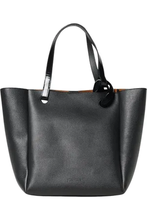 J.W.Anderson Tassen, Dames, Zwart, ONE Size, Leer, Zwarte Leren Tote Tas