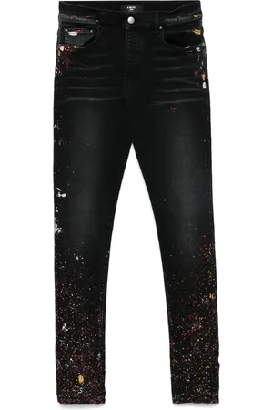 AMIRI Jeans, Heren, Zwart, W31, Zwarte Verfspat Klassieke Jeans