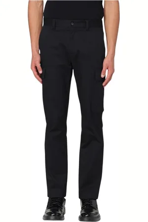 Dolce & Gabbana Broeken, Heren, Zwart, L, Zwarte Cargo Broek met Zakken