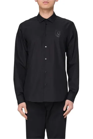 Roberto Cavalli Overhemden, Heren, Zwart, S, Zwarte Klassieke Knoopshirt