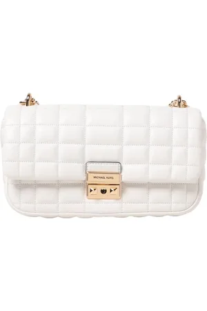 Michael Kors Tassen, Dames, Wit, ONE Size, Leer, Gewatteerde Schoudertas in Wit