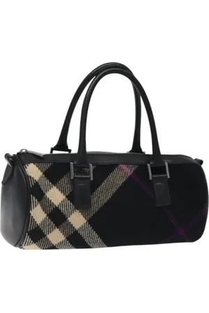 Burberry Pre-owned, Dames, Zwart, ONE Size, Leer, Tweedehands Canvas handtassen