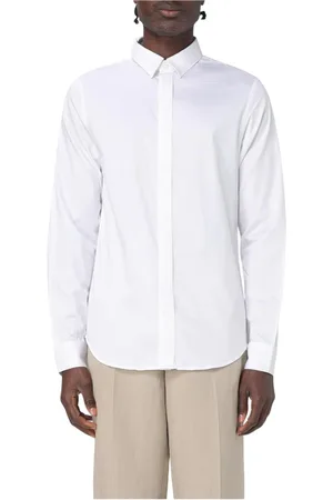 Armani Exchange Overhemden, Heren, Wit, L, Katoen, Klassiek Wit Katoenen Overhemd