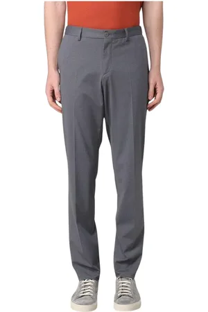 HUGO BOSS Broeken, Heren, Grijs, 4Xl, Wol, Slim-Fit Wollen Broek voor Mannen