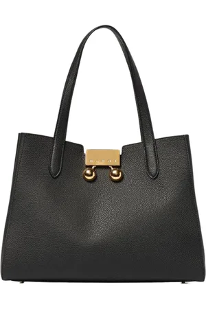 Marni Tassen, Dames, Zwart, ONE Size, Leer, Zwarte Schoudertas Elegant Veelzijdige Accessoire