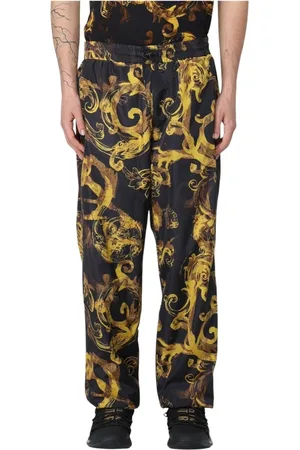 VERSACE Broeken, Heren, Veelkleurig, M, Barok Print Stijlvolle Casual Broek