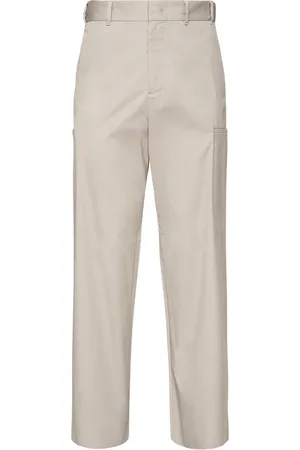 Fendi Broeken, Heren, Grijs, M, Grijze Cargo Broek Elastische Taille
