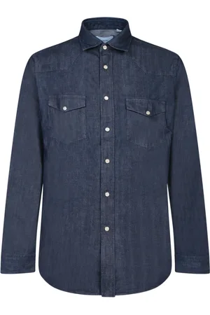 LARDINI Overhemden, Heren, Blauw, S, Katoen, Blauw Overhemd