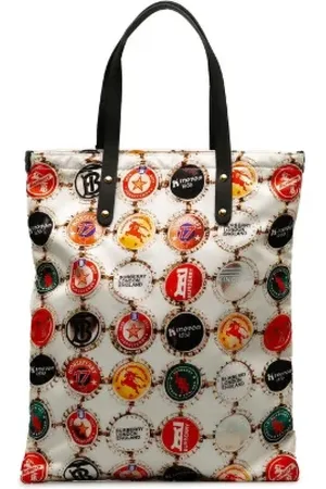 Burberry Pre-owned, Dames, Veelkleurig, ONE Size, Leer, Tweedehands Canvas handtassen