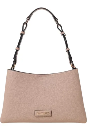 Twin-Set Tassen, Dames, Roze, ONE Size, Leer, Elegante Zwarte Handtas