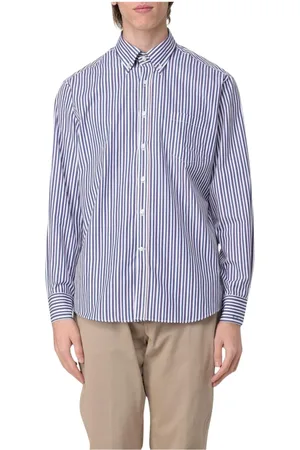 Paul & Shark Overhemden, Heren, Blauw, 5Xl, Katoen, Multicolor Gestreept Overhemd met Lange Mouwen