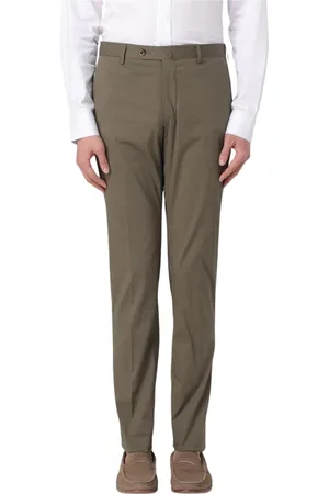 PT Torino Broeken, Heren, Groen, 2Xl, Militair-geïnspireerde Slim Fit Dress Pants