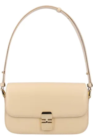 A.P.C. Tassen, Dames, , ONE Size, Leer, Bruine leren schoudertas