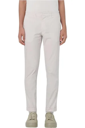 FAY Broeken, Heren, Wit, W30, Katoen, Blauwe Relaxte Pasvorm Chinos Broek
