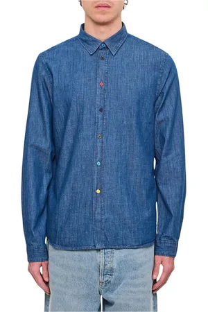 Paul Smith Overhemden, Heren, Blauw, M, Denim, Multicolor Denim Shirt met Knopen