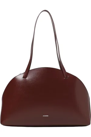 Jil Sander Tassen, Dames, Bruin, ONE Size, Leer, Elegante Leren Schoudertas