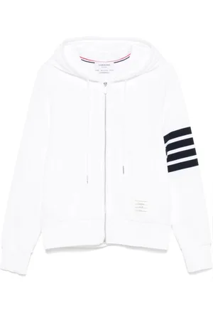 Thom Browne Sweatshirts & Hoodies, Heren, Wit, M, Witte hoodie met logopatch