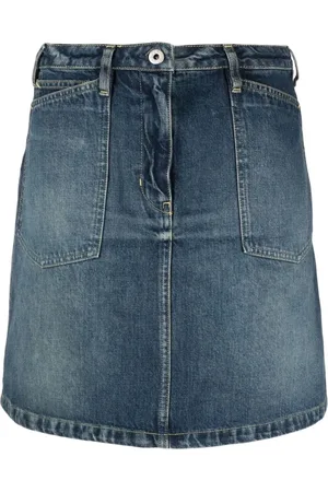 Kenzo Rokken, Dames, Blauw, W26, Denim, A-lijn denim minirok