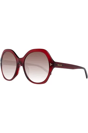 Bally Accessoires, Dames, Rood, ONE Size, Rode ovale zonnebril met bruine lenzen