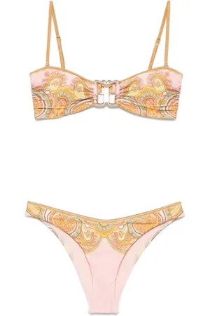 ZIMMERMANN Badkleding, Dames, Veelkleurig, M, Pastelroze Badpak met Verstelbare Bandjes