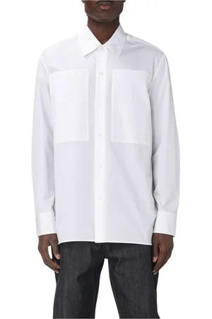 Jil Sander Overhemden, Heren, Wit, L, Katoen, Witte Poplin Overhemd met Zakken