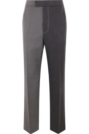 Thom Browne Broeken, Heren, Grijs, S, Wol, Tweekleurige wollen broek