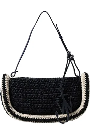 J.W.Anderson Tassen, Dames, Blauw, ONE Size, Blauwe Gehaakte Anchor Schoudertas