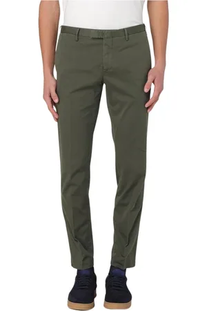 PT Torino Broeken, Heren, Groen, 2Xl, Katoen, Beige Slim Fit Katoenen Stretch Broek