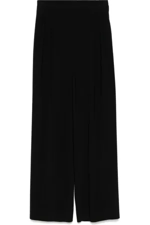 Norma Kamali Broeken, Dames, Zwart, S, Zwarte hoge taille broek met zakken