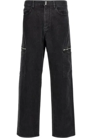 Givenchy Jeans, Heren, Zwart, W31, Zwarte Cargo Jeans met Ritsdetail