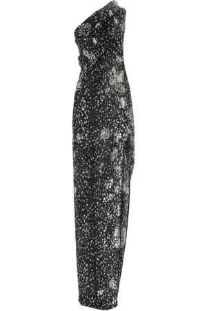 Rick Owens Kleedjes, Dames, Zwart, M, Zwarte Asymmetrische Midi Jurk