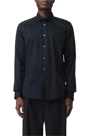 Brian Dales Overhemden, Heren, Zwart, L, Katoen, Zwarte Lange Mouw Shirt