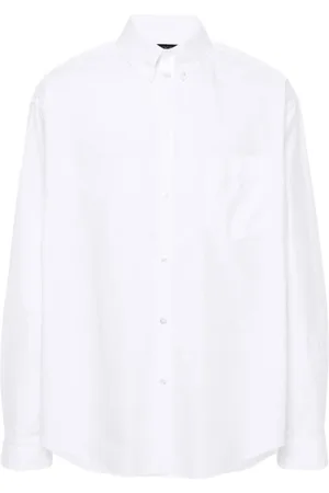 Balenciaga Overhemden, Heren, Wit, L, Katoen, Witte Poplin Overhemd voor Mannen