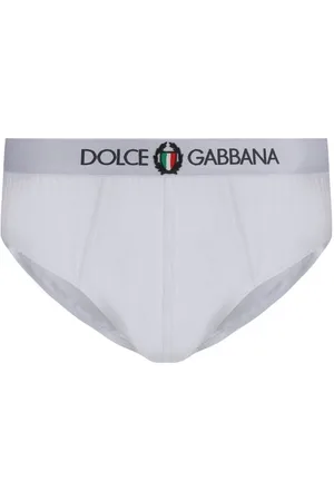 Dolce & Gabbana Ondergoed, Heren, Wit, L, Katoen, Katoenen Briefs met Logo Tailleband
