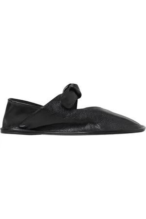 Hereu Schoenen, Dames, Zwart, 36 EU, Leer, Zwarte Leren Ballerina Flats