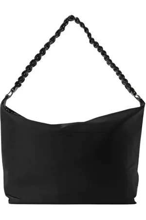 KARA Tassen, Dames, Zwart, ONE Size, Nylon, Elegante Zwarte Schoudertas
