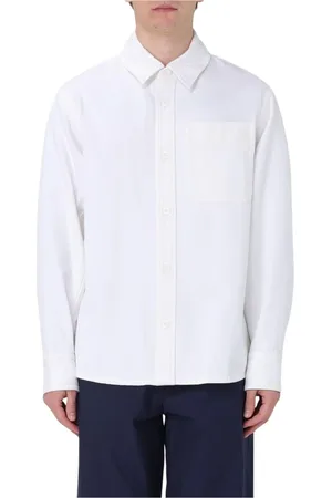 A.P.C. Overhemden, Heren, Wit, L, Katoen, Beige Longsleeve Shirt voor Mannen