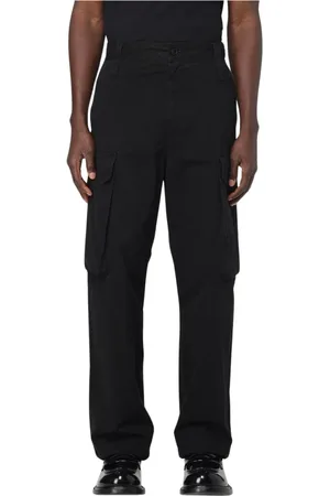 Msgm Broeken, Heren, Zwart, S, Katoen, Gele Cargo Broek met Meerdere Zakken
