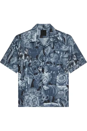Givenchy Overhemden, Heren, Veelkleurig, L, Katoen, Zwarte Kraag Shirt Moderne Stijl
