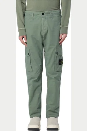 Stone Island Broeken, Heren, Blauw, W34, Blauwe Cargo Broek met Zakdetail