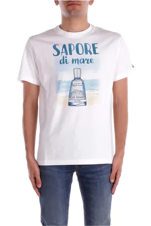 MC2 SAINT BARTH Tops, Heren, Wit, L, Katoen, Logo Front T-shirts en Polo