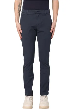 Dondup Broeken, Heren, Blauw, W38, Katoen, Veelzijdige Grijze Casual Chinos Broek