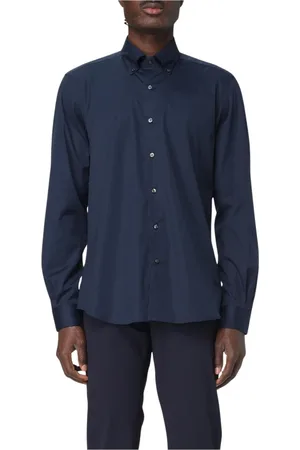 FAY Overhemden, Heren, Blauw, M, Klassieke Witte Overhemd