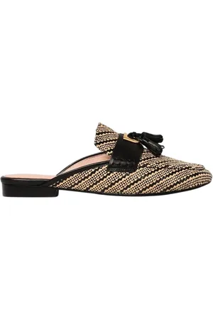 Coccinelle Schoenen, Dames, Zwart, 36 EU, Leer, Zwarte Geweven Kwast Muiltjes
