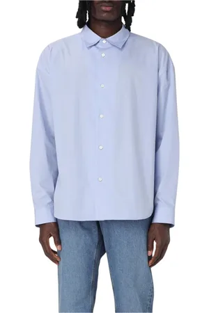 Frame Overhemden, Heren, Blauw, L, Katoen, Blauw Katoenen Shirt voor Mannen