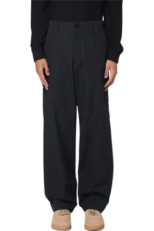 Stone Island Broeken, Heren, Zwart, W36, Zwarte cargobroek met relaxte pasvorm