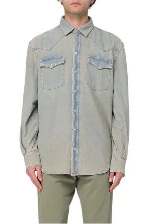 Dondup Overhemden, Heren, Blauw, S, Denim, Denim Western Overhemd